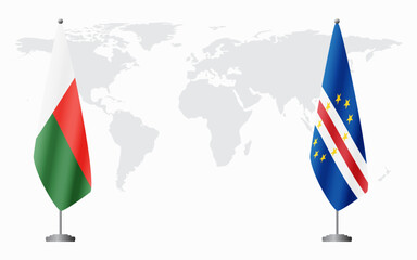 Madagascar and Cape Verde flags for official meeting