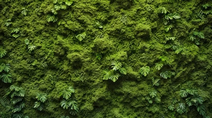 Foto op Aluminium A background of green moss. Moss Green Herb. Wall of natural green moss © Vladimir