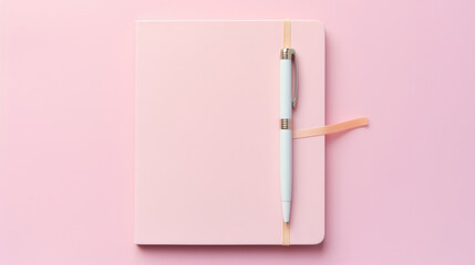 Background pen notebook notepad paper pink business design empty office book white