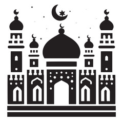 Islamic mosque silhouette symbol design