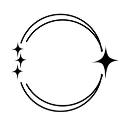 Retro stars, starburst icons and minimalist frames and borders with twinkle star. Different aesthetic oval elements and arch line frame, moving brutalist shapes. Modern trendy icons and symbol. Vector