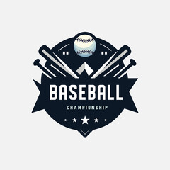 Flat design baseball logo vector template
