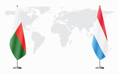 Madagascar and Luxembourg flags for official meeting