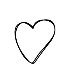 Hand drawn heart. Design element for Valentine's day.
