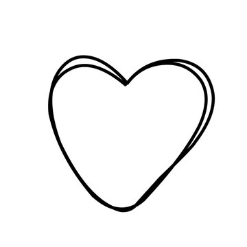 Hand drawn heart. Design element for Valentine's day.