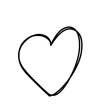 Hand drawn heart. Design element for Valentine's day.