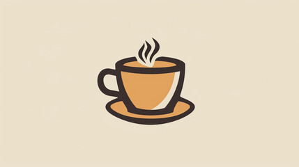 Classic Coffee Cup: A clean and simple logo featuring a classic coffee cup, coffee cup, vector logo