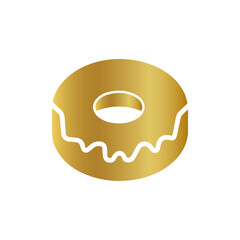 golden donut sign, golden donut icon, golden donut vector, Donut, Sweets, Baking, Food, Tasty, Bun, Yummy, Icon, Rosy, Cake