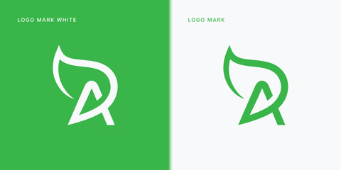 Letter A Logo With Leaf or Plant Template Vector Icon Illustration Design