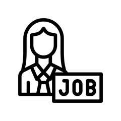 job search line icon