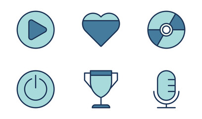 Gaming UI icon design template in filled outline style