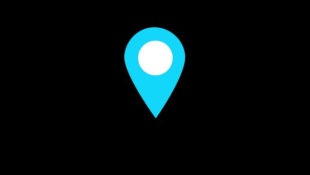 Location Pin. The pin moves up and down. to pinpoint a location on the map. Location map pin pointer on GPS Map tracker animation. 4K Animation of the Pin Showing the GPS Location.
