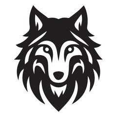 Wolf head logo vector icon illustration