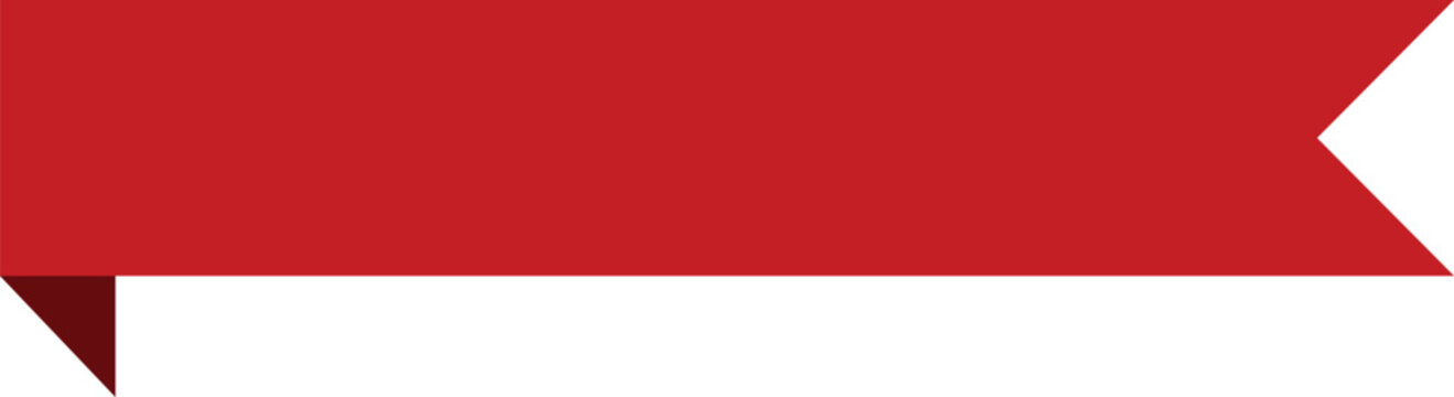 Red banner ribbon strip with bend flat design, Stamp, Banner, Label, Button . Vector Stock , ribbon tape decoration, shape red banner, isolated on transparent background, Use for web site, brochure.
