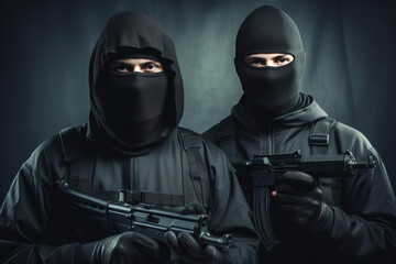 Armed Intruders: Home Robbery Crisis - obrazy, fototapety, plakaty