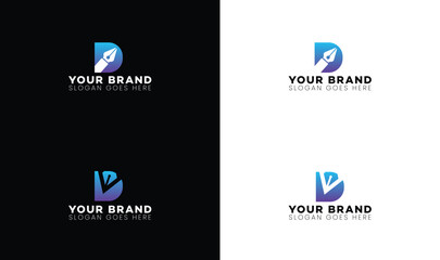 Design logo, letter d logo, pen logo, letter d and pen logo, business logo