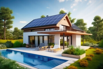 Contemporary Green Living: Solar-Powered Home with Garden Retreat