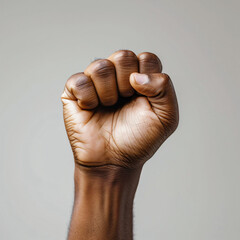 Black fist raised for Black History Month,Support black Lives matter
