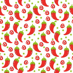 Spicy chili peppers seamless pattern repeat pattern 