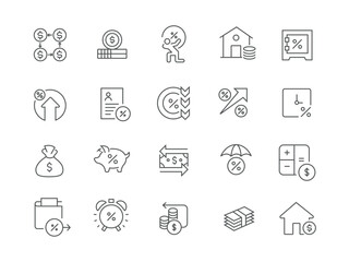 Loan and mortgage icons