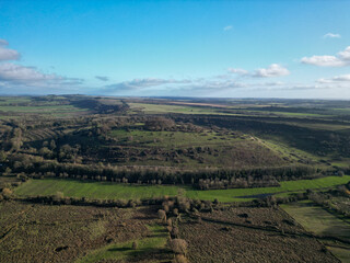 Winchester surrounding fields aerial shot