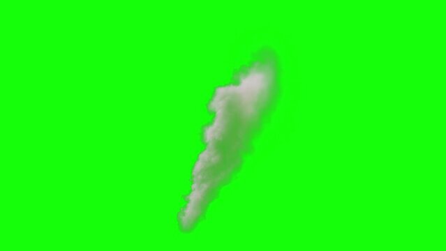 Looping thick smoke rising up. 3D generated animation fx. Has a green screen for easy compositing.