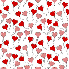 Heart Balloons seamless pattern repeat pattern 