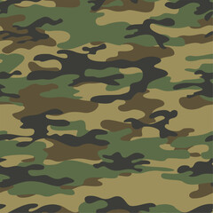 Fototapeta premium Vector camouflage background, military uniform, seamless modern print