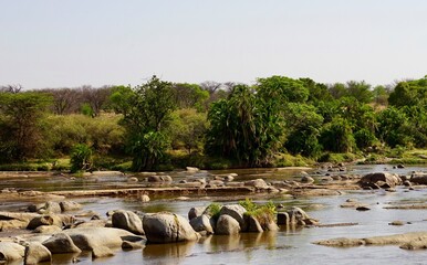 african landscape, river and riverbanks