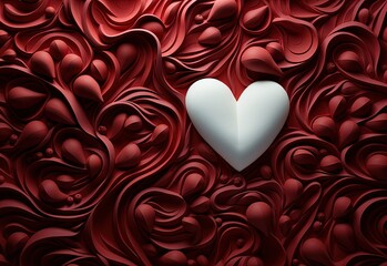 Valentine background with hearts. Created with Ai - obrazy, fototapety, plakaty