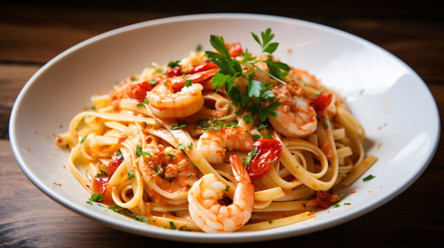 Pasta with shrimp