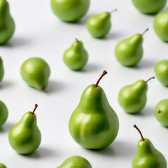 photorealistic image of a pear on a plain background, digital art