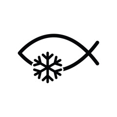 frozen fish - icon vector 
