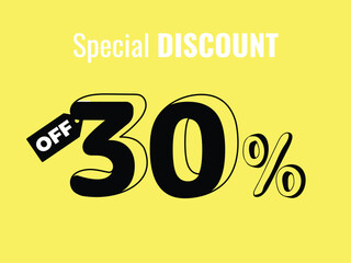 30% offer, special discount tag, symbol, sign illustration