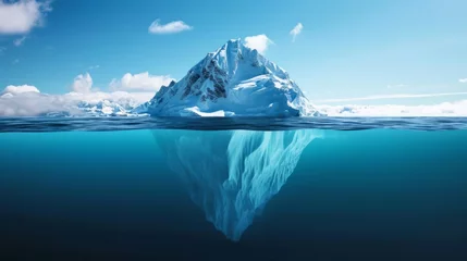 Foto op Canvas Large floating iceberg. A huge mountain of frozen ice in the ocean. Arctic beauty. © Vladimir