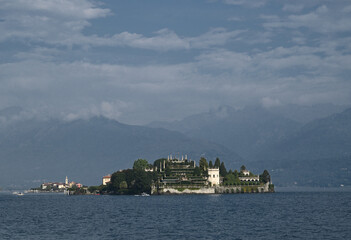 View from Town of Stresa Lake Promenade toward Isola Bella and Isola dei Pescatori 