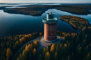 lighthouse on the lake - Powered by Adobe