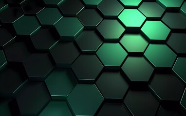 hexagon background with green color. generative ai