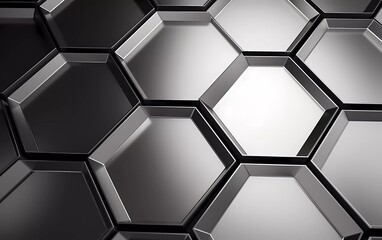 hexagon background with silver color. generative ai