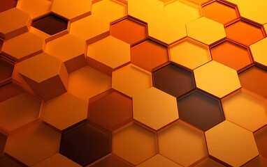 hexagon background with orange color. generative ai