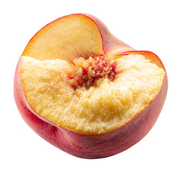 slice of peach isolated on the white background