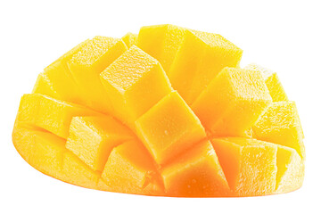 sliced mango isolated on white background
