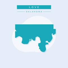 Vector illustration vector of Love map Oklahoma