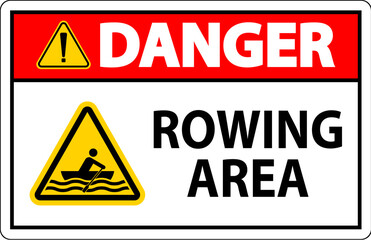 Water Safety Sign Danger - Rowing Area