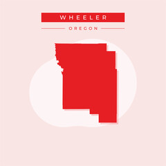 Vector illustration vector of Wheeler map Oregon