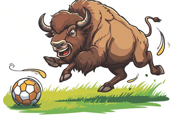 cartoon bison playing ball
