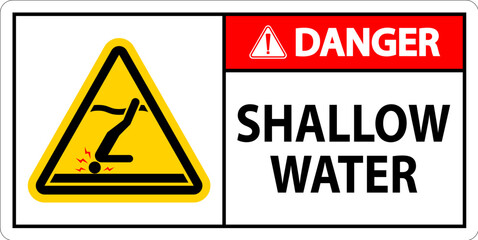 Water Safety Sign Danger - Shallow Water