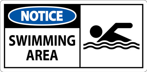 Water Safety Sign Notice - Swimming Area