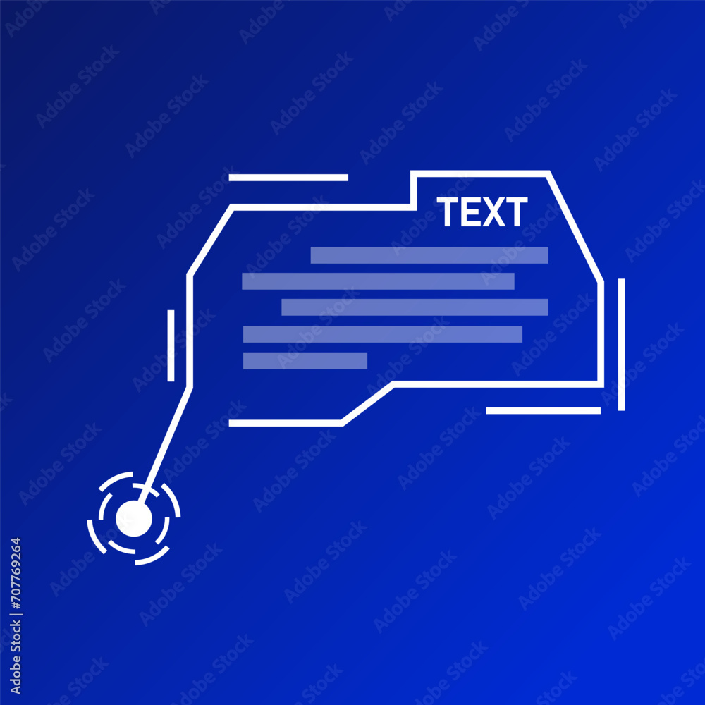 Poster place for text sign. flat, blue, speech for text, dialog box for text. vector icon