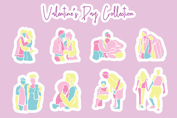 Vector Valentine day element set collection